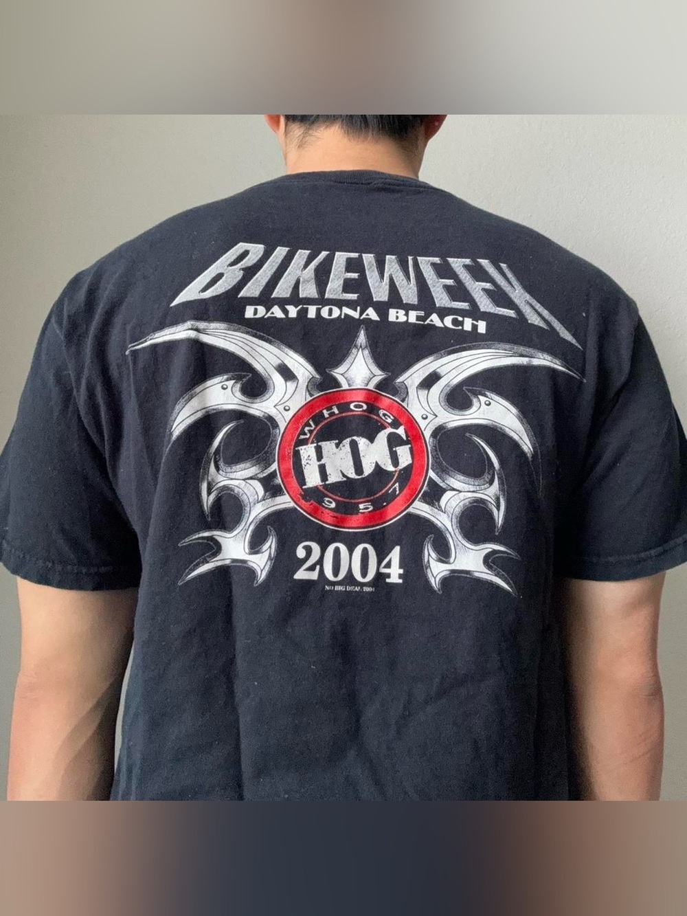 Vintage 2004 Daytona Hog Bike Week Graphics Black Tee Shirt